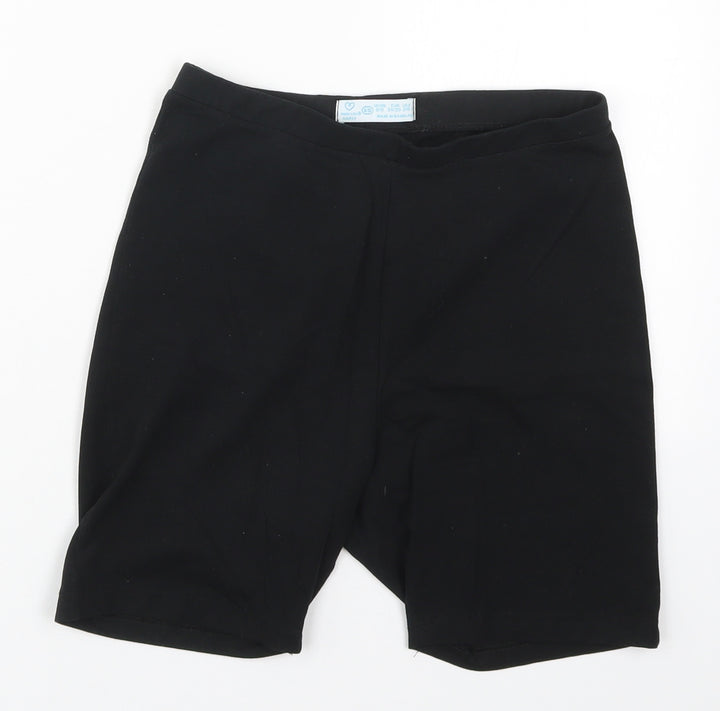 Primark Womens Black Cotton Biker Shorts Size 6 L4 in Regular