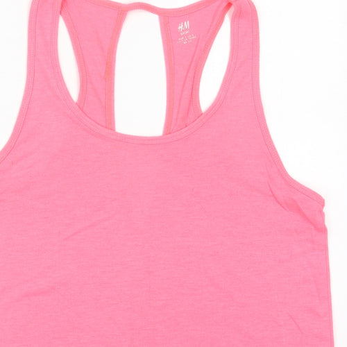 H&M Womens Pink  Polyester Basic Tank Size S Round Neck