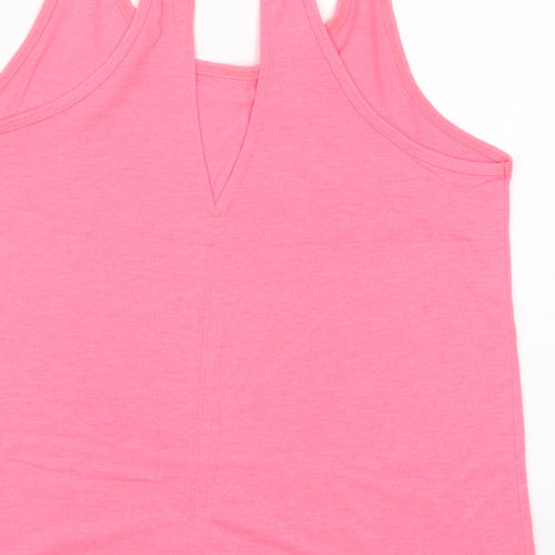 H&M Womens Pink  Polyester Basic Tank Size S Round Neck