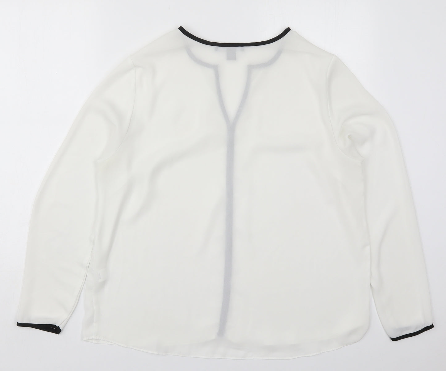 Atmosphere Womens White  Polyester Basic Blouse Size 16 V-Neck