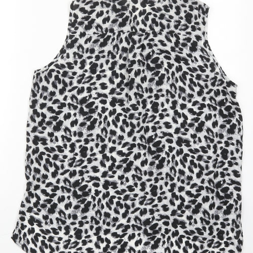 Atmosphere Womens Grey Animal Print Polyester Basic Blouse Size 16 V-Neck