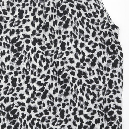 Atmosphere Womens Grey Animal Print Polyester Basic Blouse Size 16 V-Neck