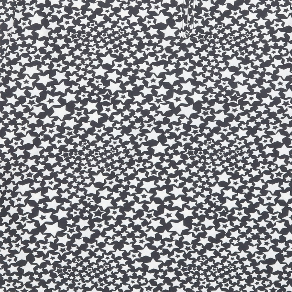 Wallis Womens Grey Geometric Polyester Basic Blouse Size 16 Round Neck - Stars