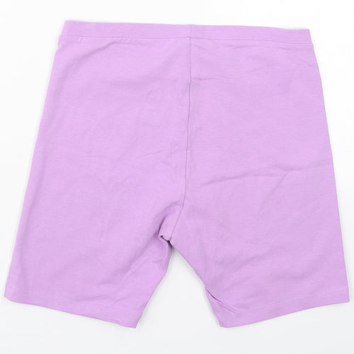 Primark Womens Purple  Cotton Biker Shorts Size 10 L6.5 in Regular