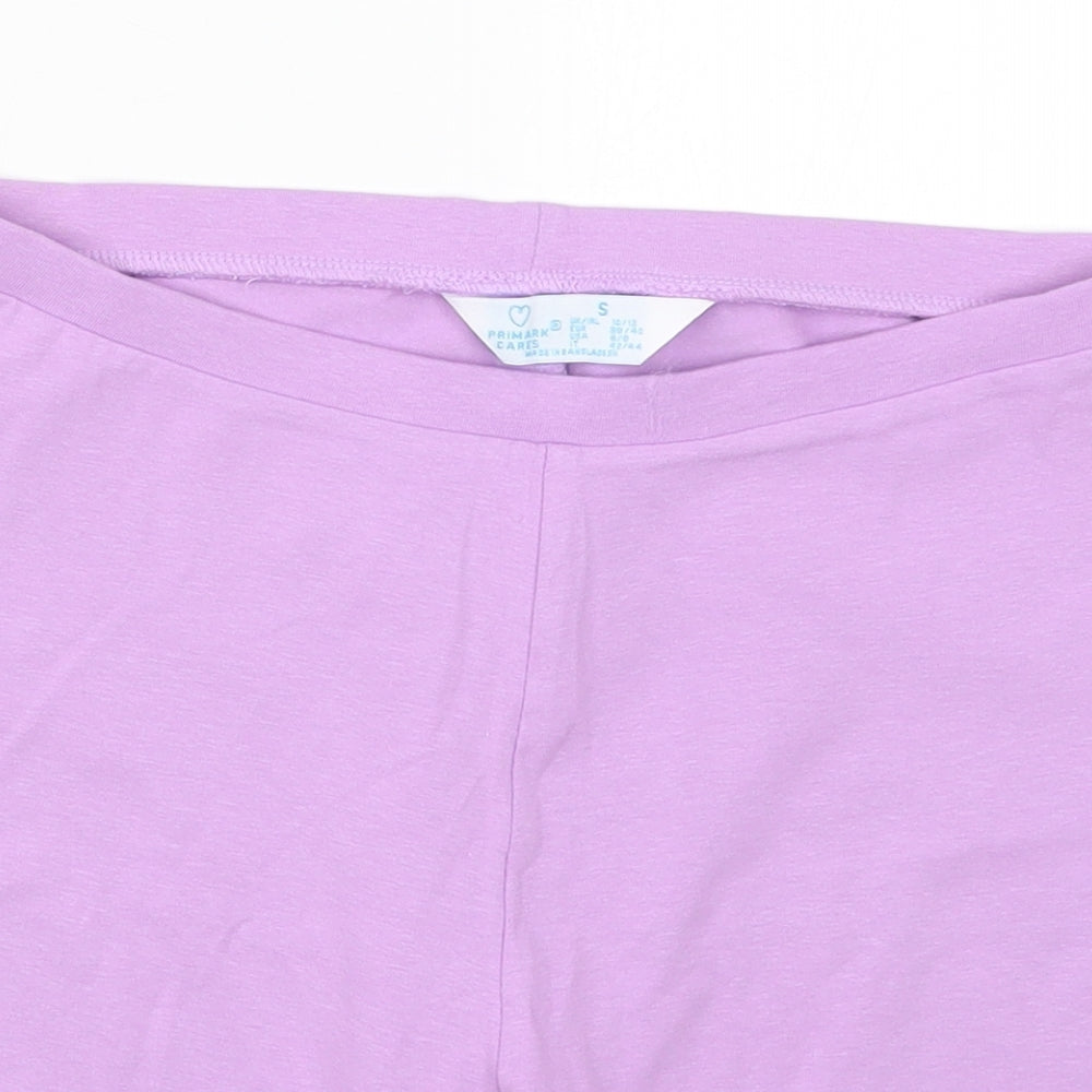 Primark Womens Purple  Cotton Biker Shorts Size 10 L6.5 in Regular