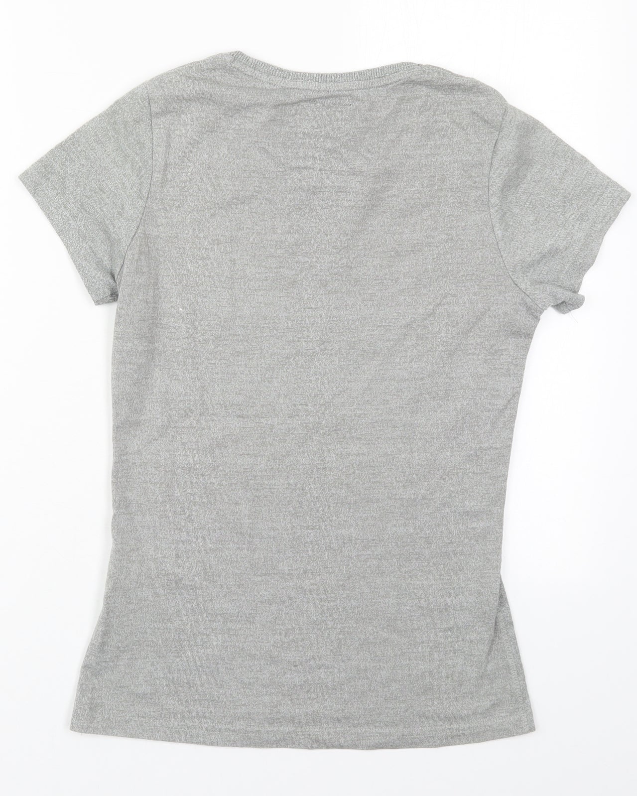 Superdry Womens Grey  Cotton Basic T-Shirt Size S Round Neck