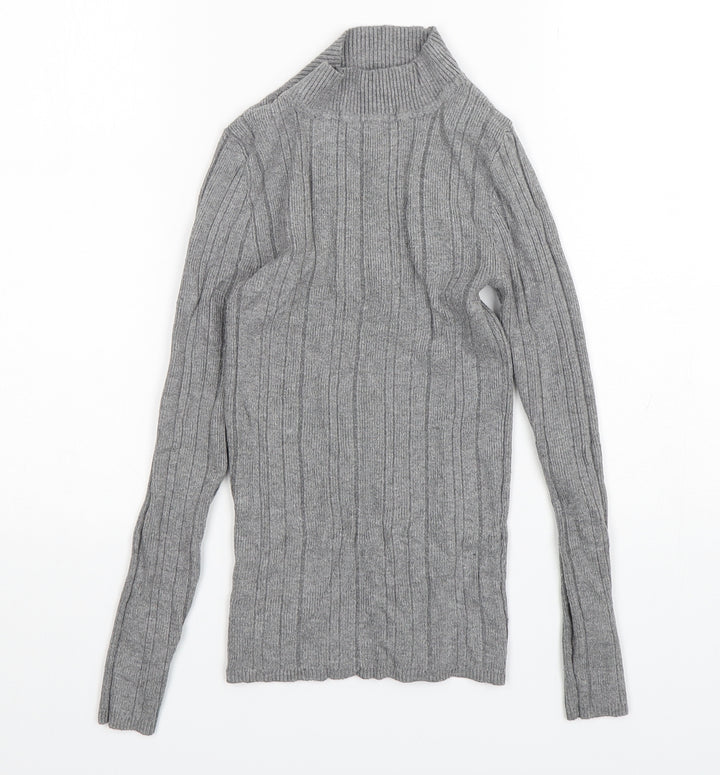 Atmosphere Girls Grey Polyester Basic T-Shirt Size 10 Years Mock Neck Pullover