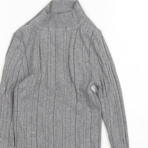 Atmosphere Girls Grey  Polyester Basic T-Shirt Size 10 Years Mock Neck Pullover