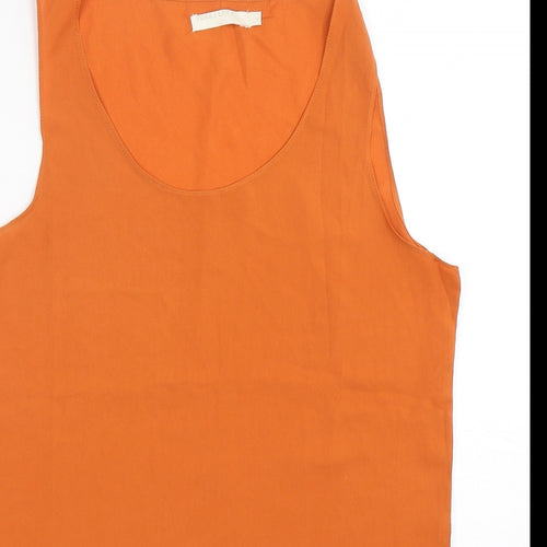 Vera & Lucy Womens Orange  Polyester Basic Tank Size M Round Neck