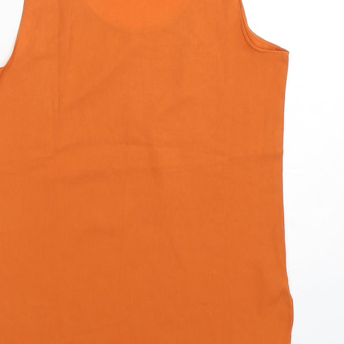 Vera & Lucy Womens Orange  Polyester Basic Tank Size M Round Neck