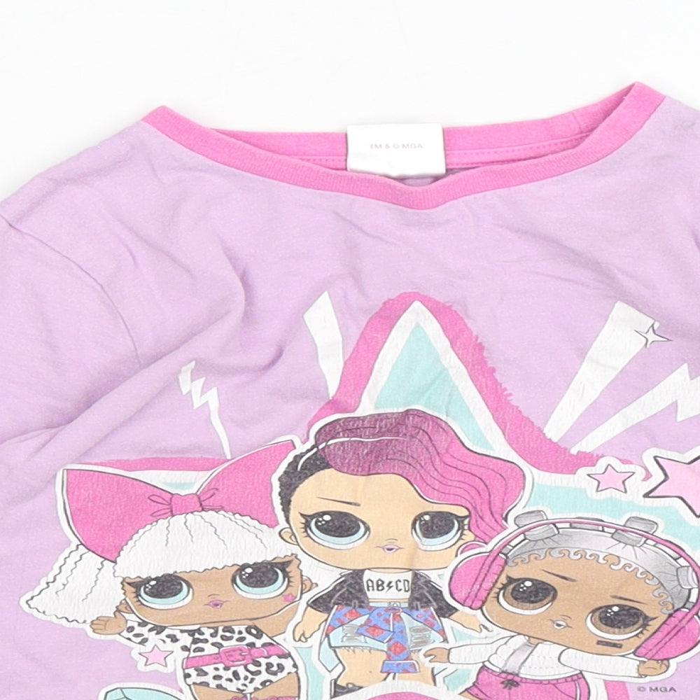 George Girls Purple Solid Cotton  Pyjama Top Size 5-6 Years  Pullover - LOL DOLLS
