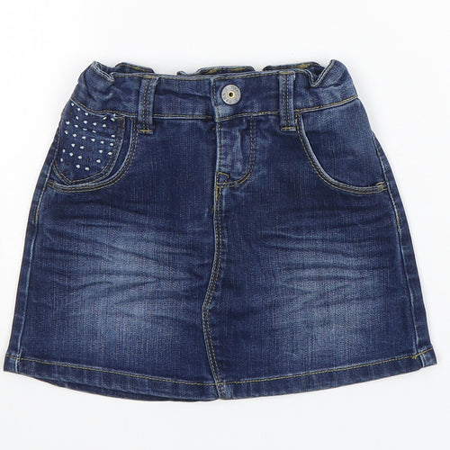 name it Girls Blue  Cotton A-Line Skirt Size 5 Years  Regular