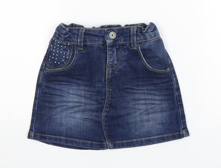 name it Girls Blue Cotton A-Line Skirt Size 5 Years Regular