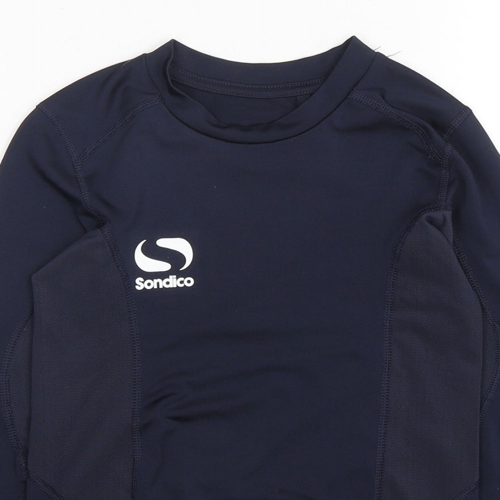 Sondico Boys Blue  Polyester Basic T-Shirt Size 9-10 Years Round Neck Pullover - Compression