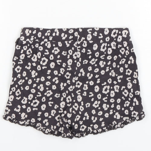 F&F Girls Multicoloured Animal Print Cotton Sweat Shorts Size 5-6 Years  Regular