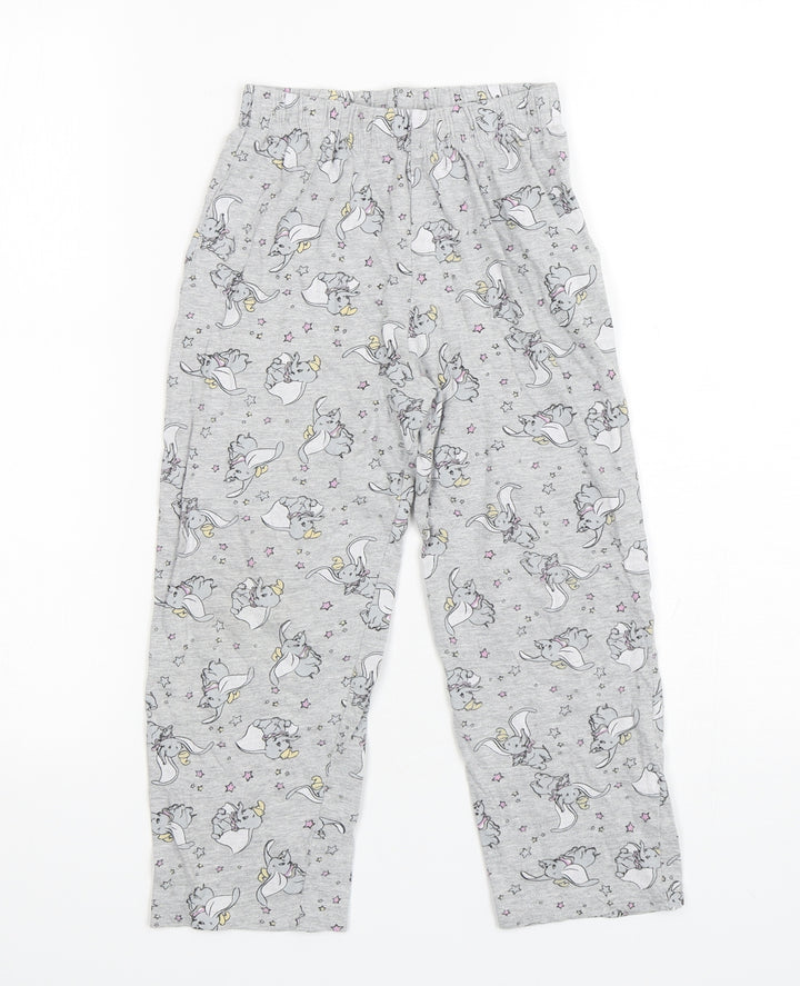 Avon Girls Grey Geometric Cotton Pyjama Pants Size 5-6 Years - Dumbo
