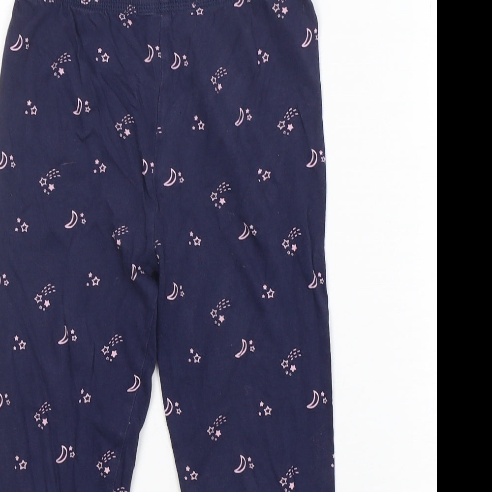 George Girls Purple Spotted Cotton  Pyjama Pants Size 5-6 Years  Pullover