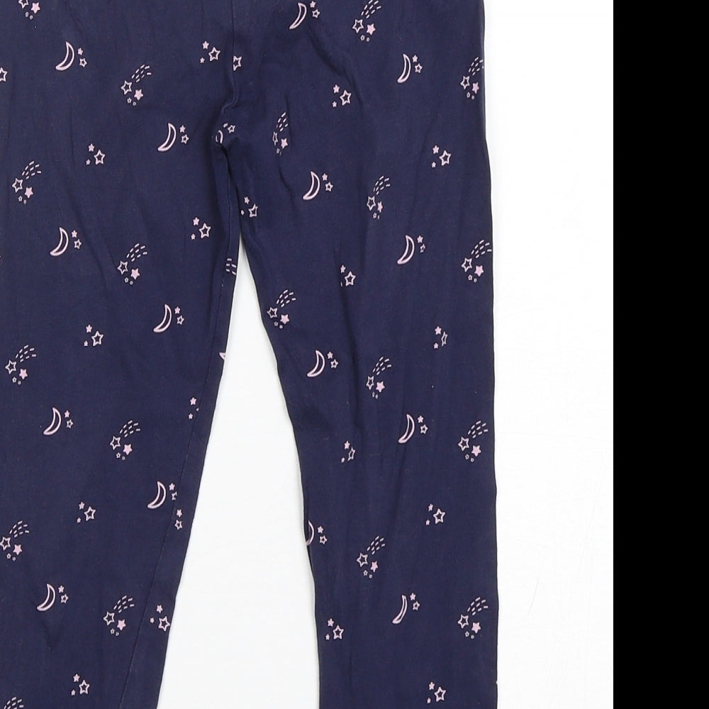 George Girls Purple Spotted Cotton  Pyjama Pants Size 5-6 Years  Pullover