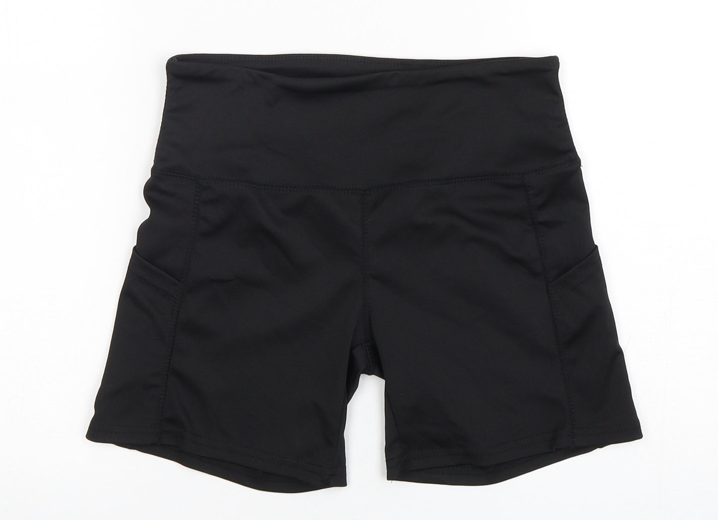 Preworn Womens Black  Polyester Biker Shorts Size S L5 in Regular