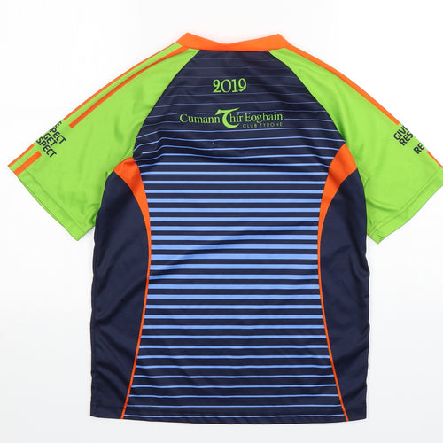 O'Neills  Boys Multicoloured Striped Polyester Basic T-Shirt Size 10-11 Years Round Neck Pullover - Tir Eoghain