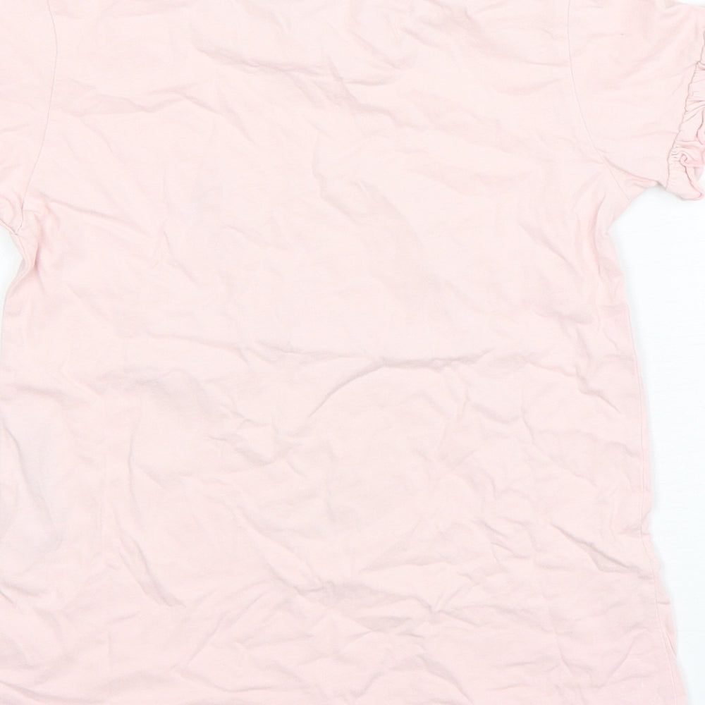 Primark Girls Pink  Cotton Basic T-Shirt Size 7-8 Years Round Neck Pullover - Trolls