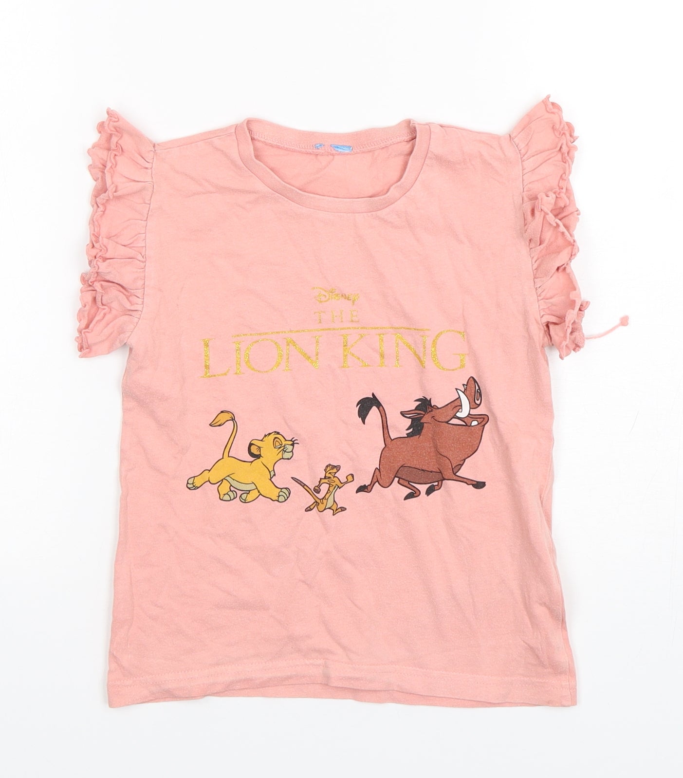 Avon Girls Pink  Cotton Basic T-Shirt Size 5-6 Years Roll Neck Pullover