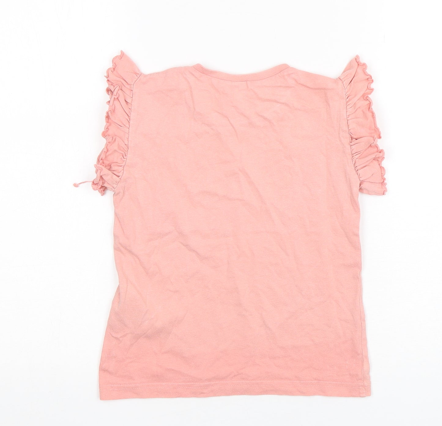 Avon Girls Pink  Cotton Basic T-Shirt Size 5-6 Years Roll Neck Pullover