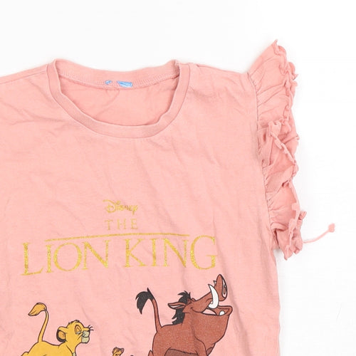 Avon Girls Pink  Cotton Basic T-Shirt Size 5-6 Years Roll Neck Pullover