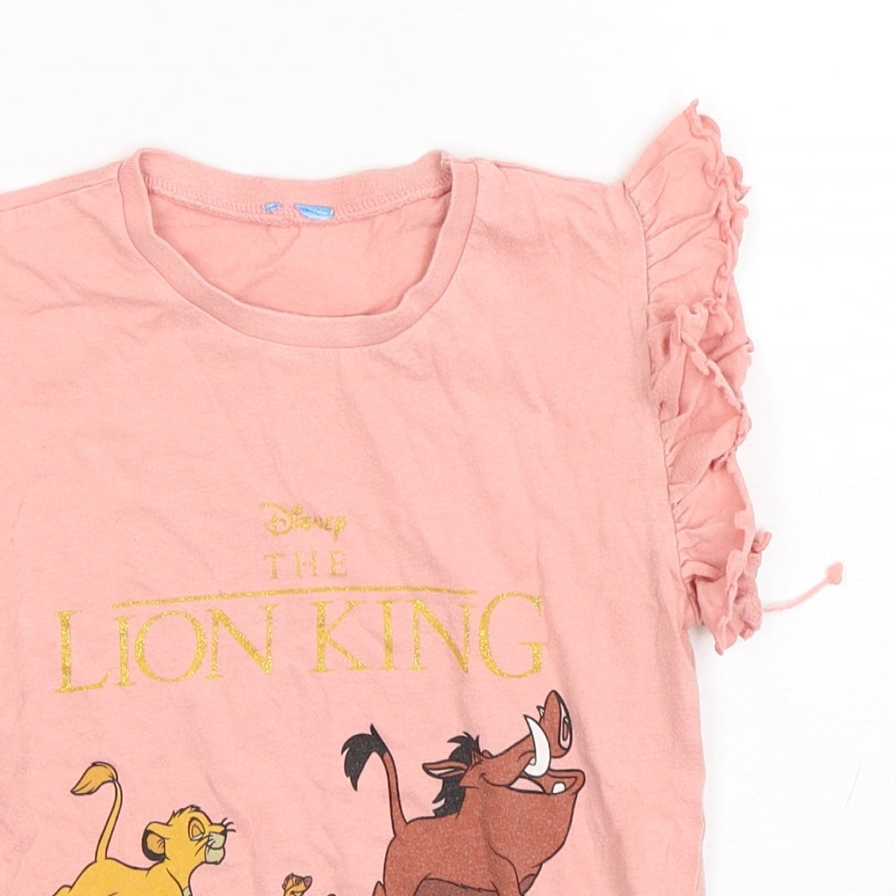 Avon Girls Pink  Cotton Basic T-Shirt Size 5-6 Years Roll Neck Pullover