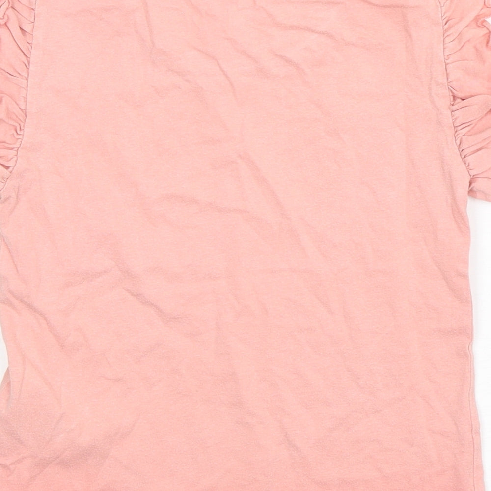 Avon Girls Pink  Cotton Basic T-Shirt Size 5-6 Years Roll Neck Pullover