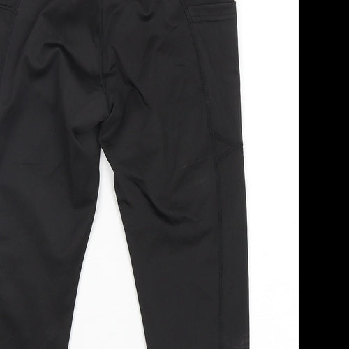 Preworn Womens Black  Polyester Pedal Pusher Leggings Size S L18 in Regular