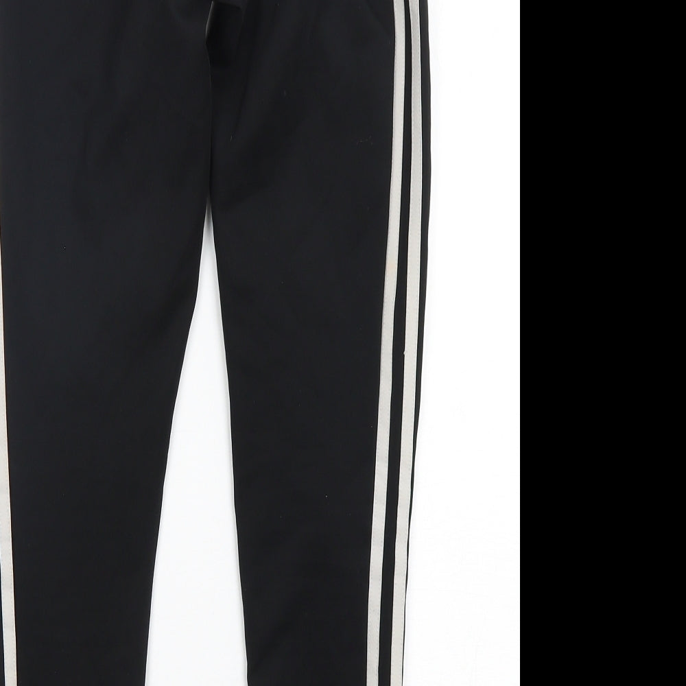adidas Womens Black  Polyester Compression Leggings Size 8 L27 in Regular