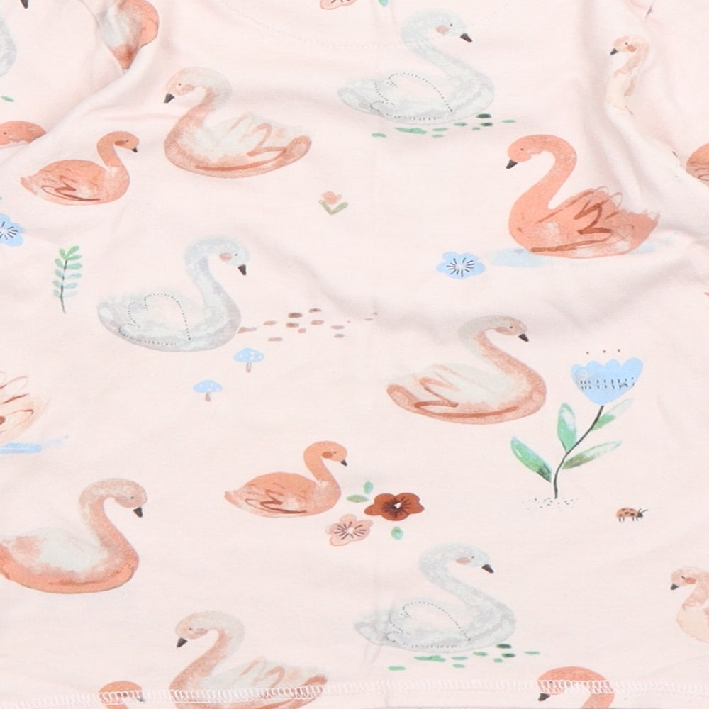 NEXT Girls Pink Spotted Cotton Top Pyjama Top Size 5-6 Years  Pullover - Swans