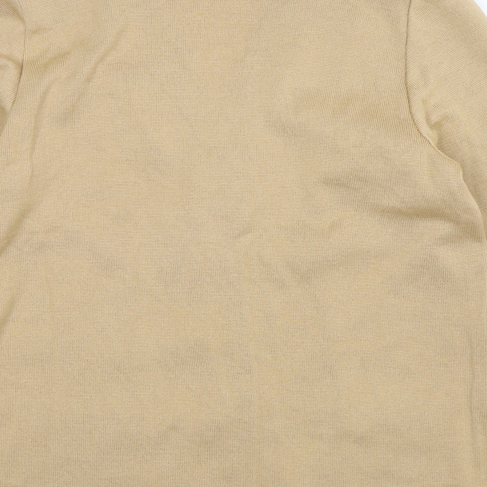 Preworn  Womens Beige V-Neck  Wool Cardigan Jumper Size 16
