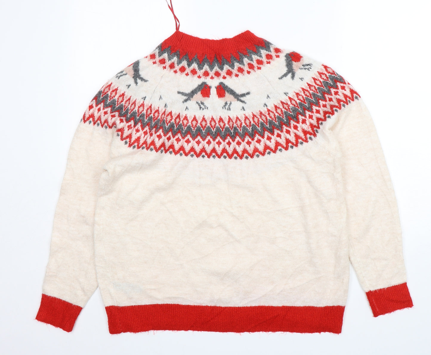 George Womens Multicoloured Round Neck Fair Isle Acrylic Pullover Jumper Size 16   - Christmas