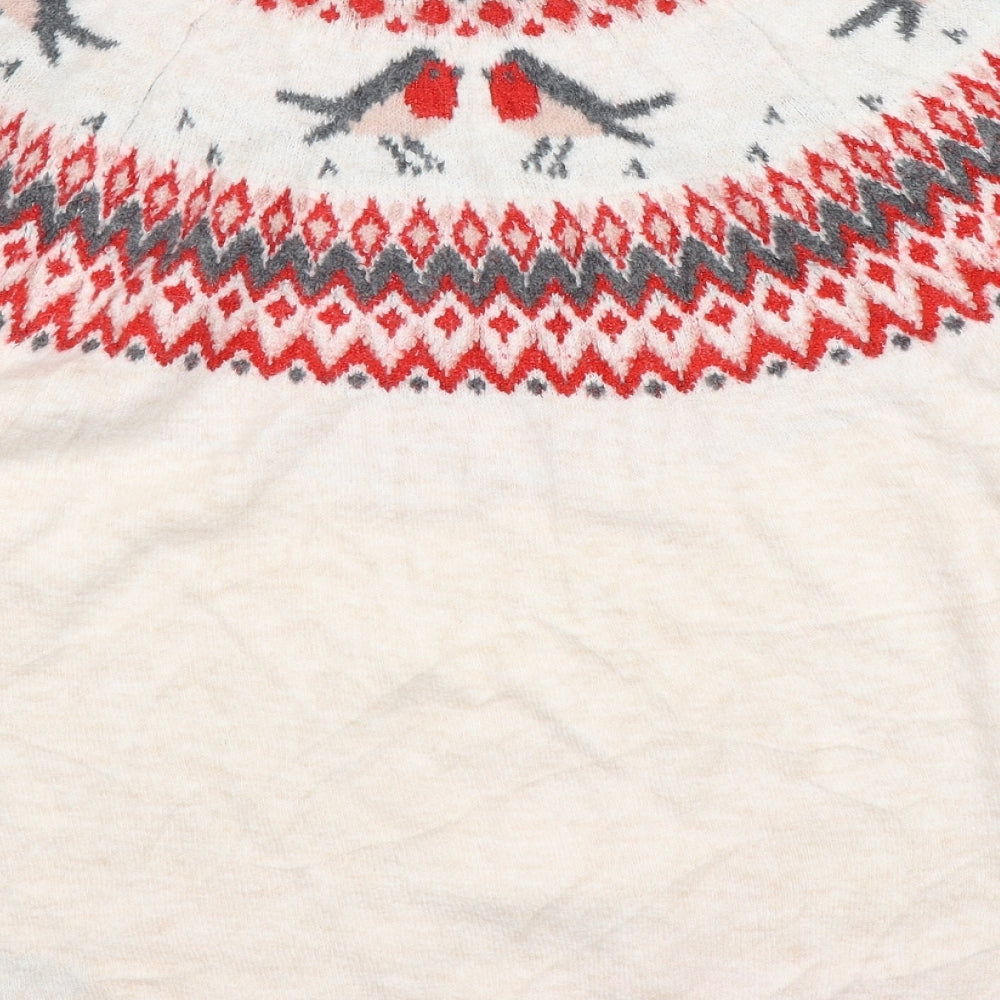 George Womens Multicoloured Round Neck Fair Isle Acrylic Pullover Jumper Size 16   - Christmas