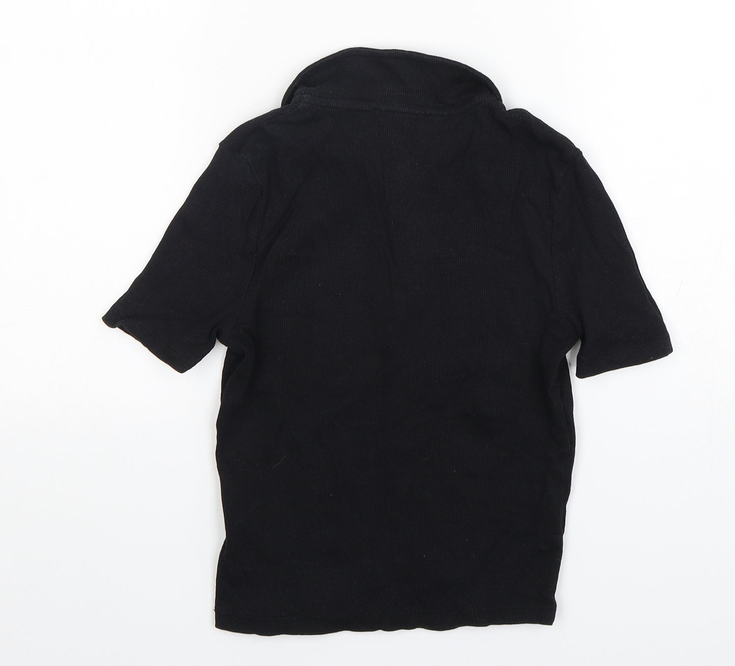New Look Girls Black  Cotton Basic Polo Size 14-15 Years Collared