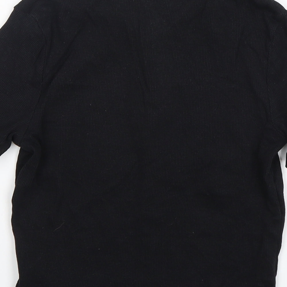New Look Girls Black  Cotton Basic Polo Size 14-15 Years Collared