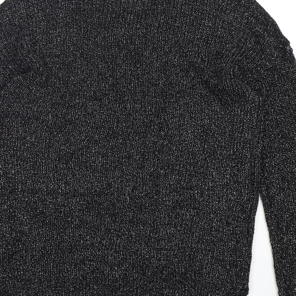 NEXT Womens Silver V-Neck  Acrylic Pullover Jumper Size 6