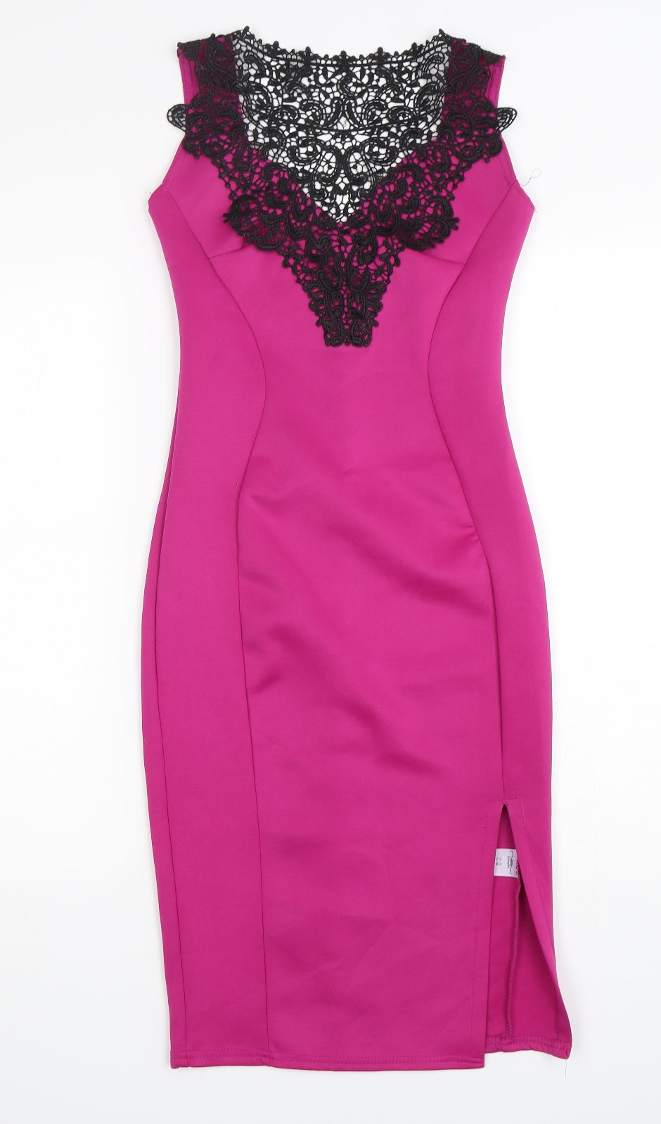 New Look Womens Pink  Polyester Pencil Dress  Size 10  Round Neck