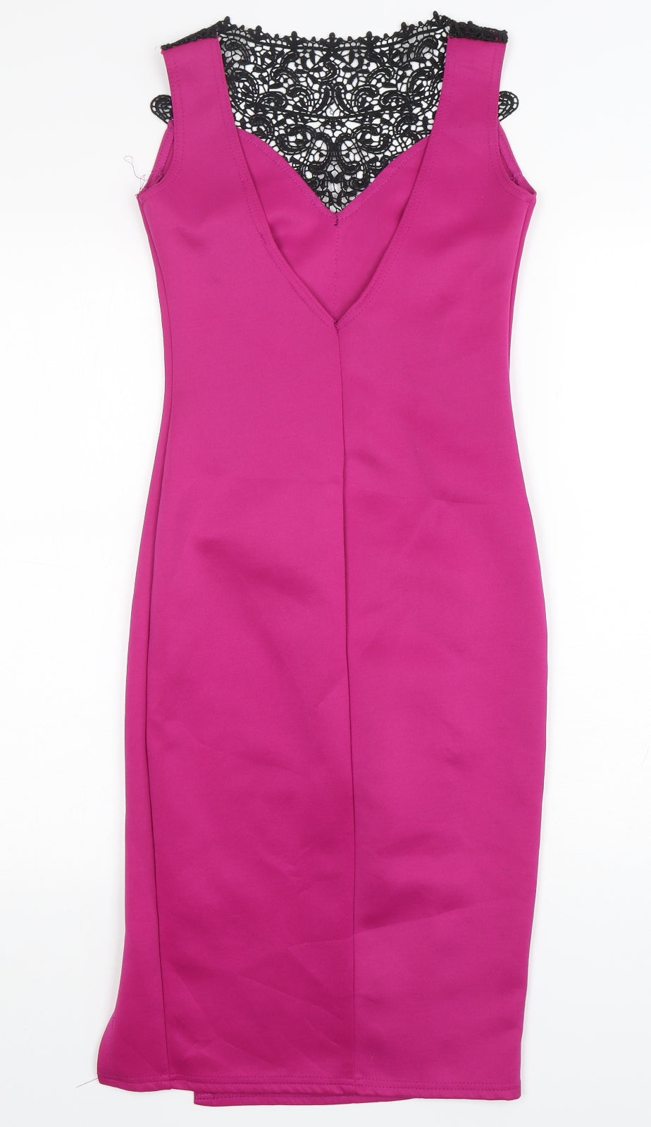 New Look Womens Pink  Polyester Pencil Dress  Size 10  Round Neck