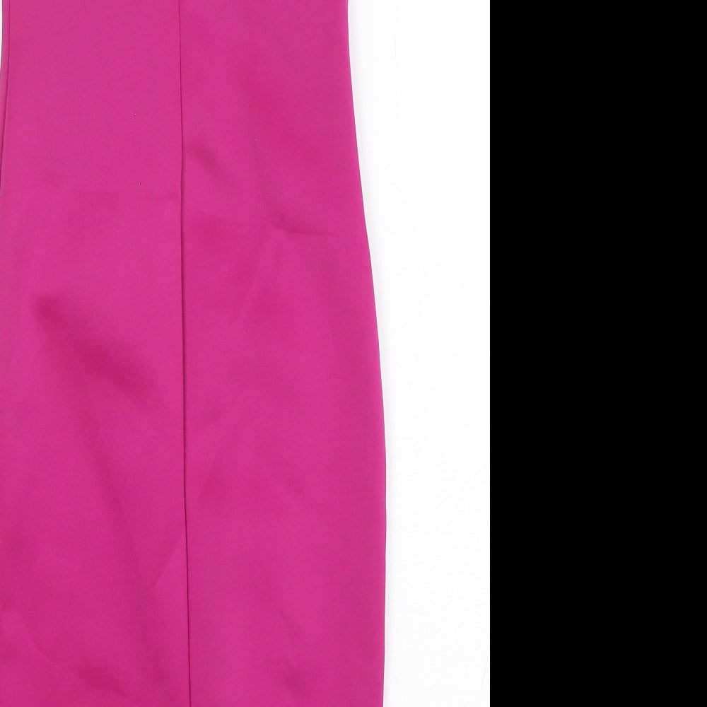 New Look Womens Pink  Polyester Pencil Dress  Size 10  Round Neck