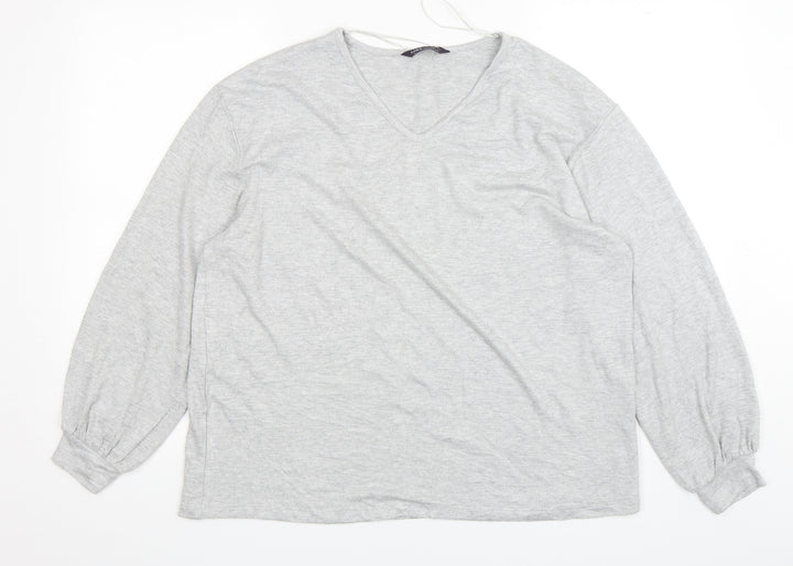 Marks and Spencer Womens Grey Viscose Pullover Sweatshirt Size 16 Pullover