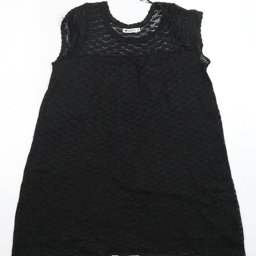 Influence Womens Black Round Neck  Acrylic Vest Jumper Size M