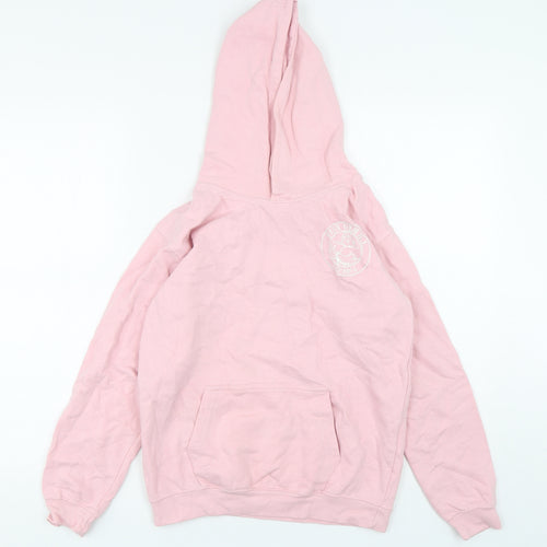 Awdis Girls Pink  Cotton Pullover Hoodie Size 12-13 Years  Pullover