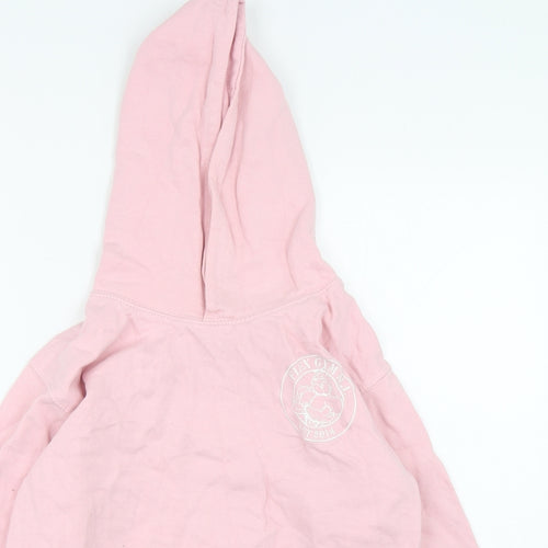 Awdis Girls Pink  Cotton Pullover Hoodie Size 12-13 Years  Pullover