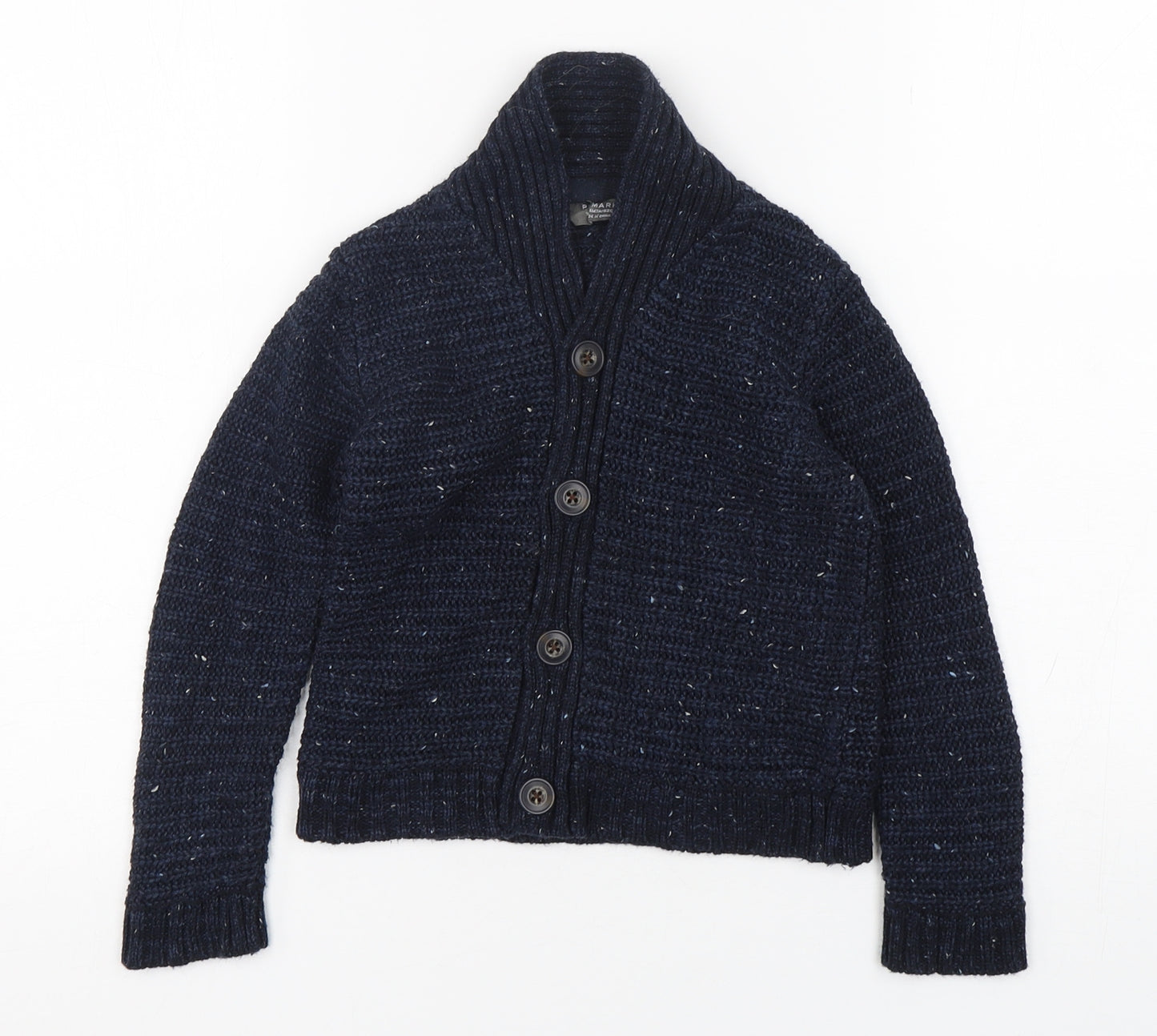 Primark Boys Blue  Acrylic Cardigan Jumper Size 18-24 Months  Button