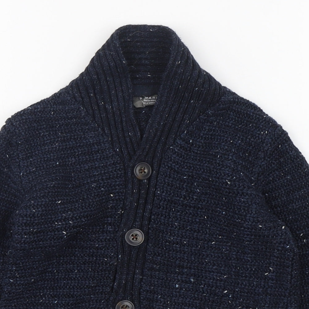 Primark Boys Blue  Acrylic Cardigan Jumper Size 18-24 Months  Button