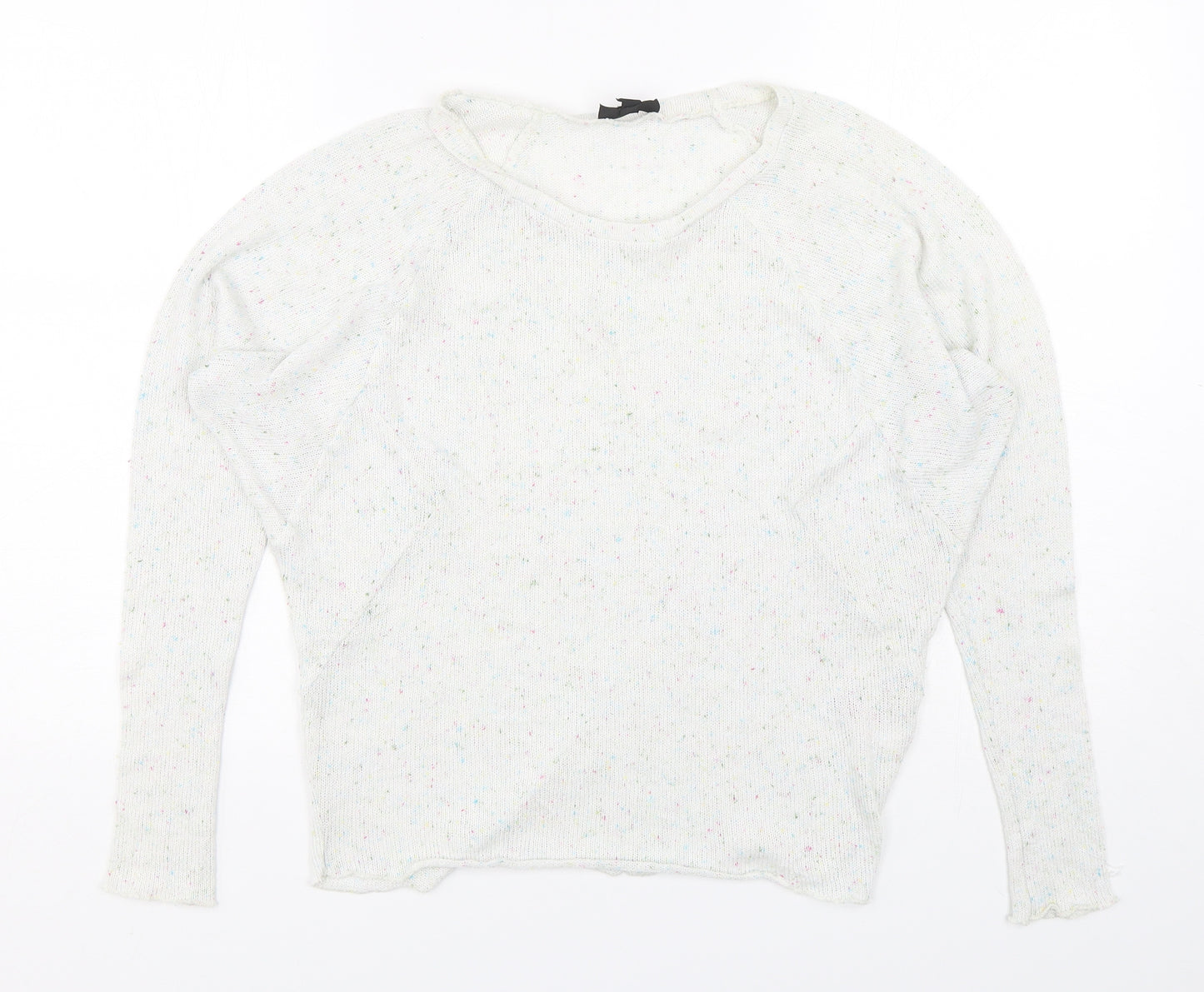 Topshop Womens Multicoloured Round Neck Polka Dot Polyester Pullover Jumper Size 10
