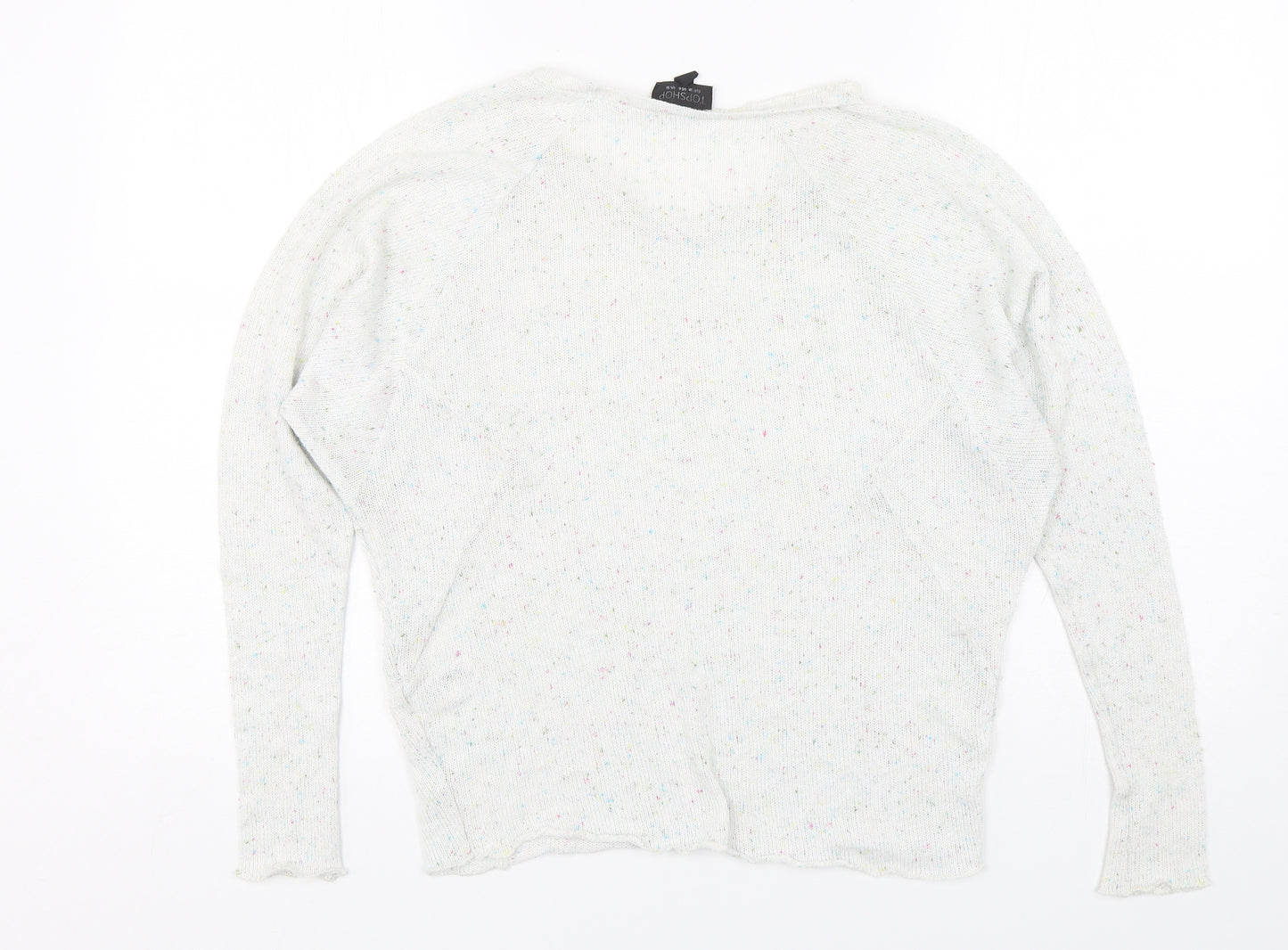 Topshop Womens Multicoloured Round Neck Polka Dot Polyester Pullover Jumper Size 10